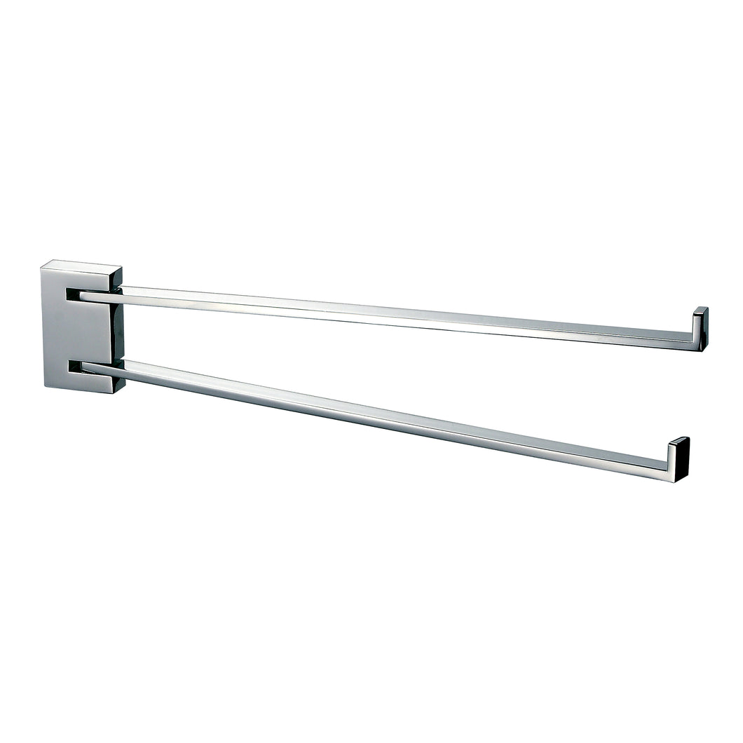 Swing Double Towel Bar Cristal Collection Chrome