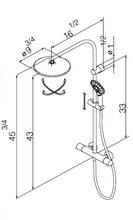 Load image into Gallery viewer, Chrome Dry Thermostatic Shower Column