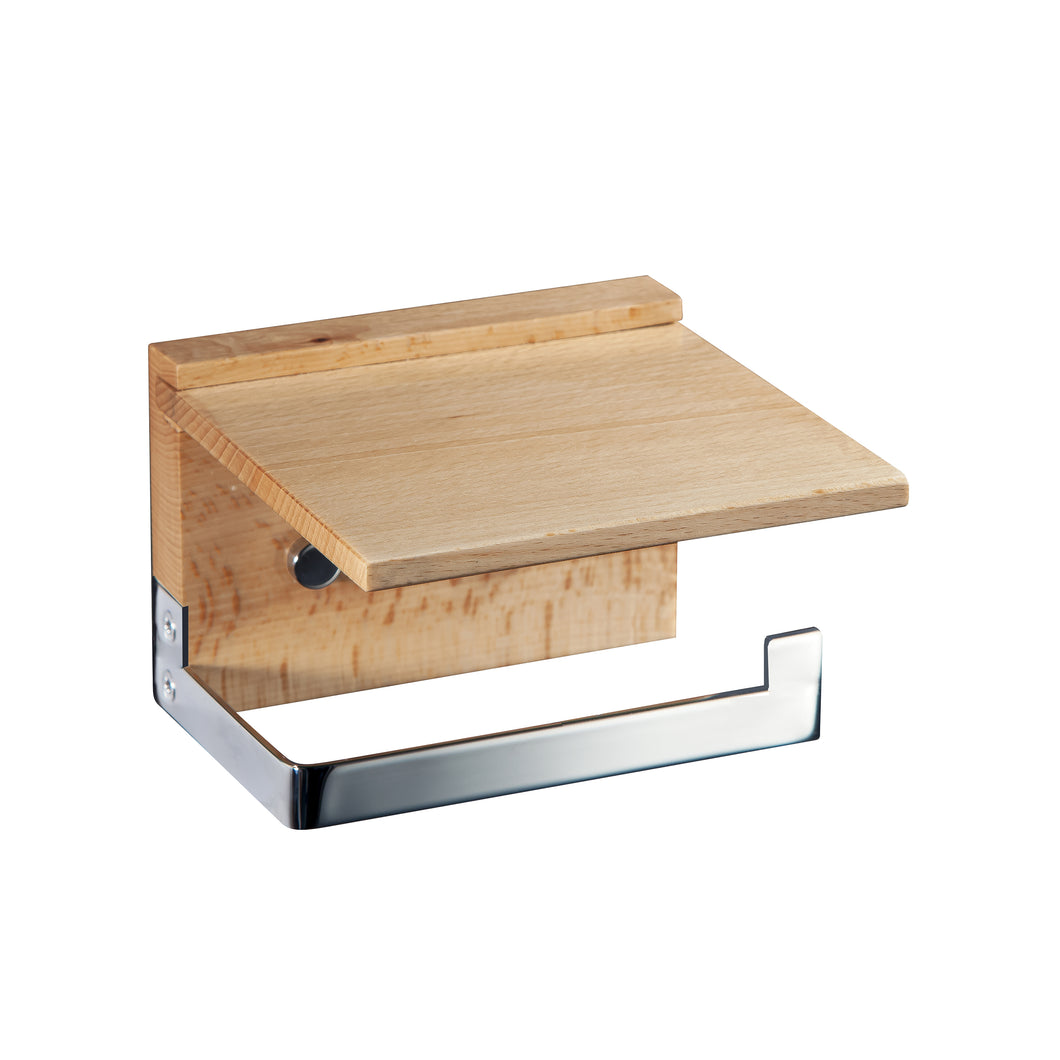Paper holder with shelf Natura Collection Chrome