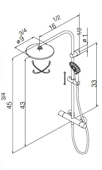 Black Dry Thermostatic Shower Column
