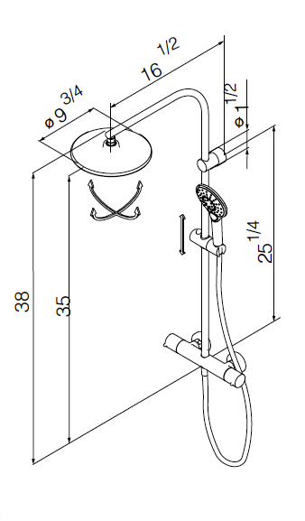 Black Dry Thermostatic Shower Column