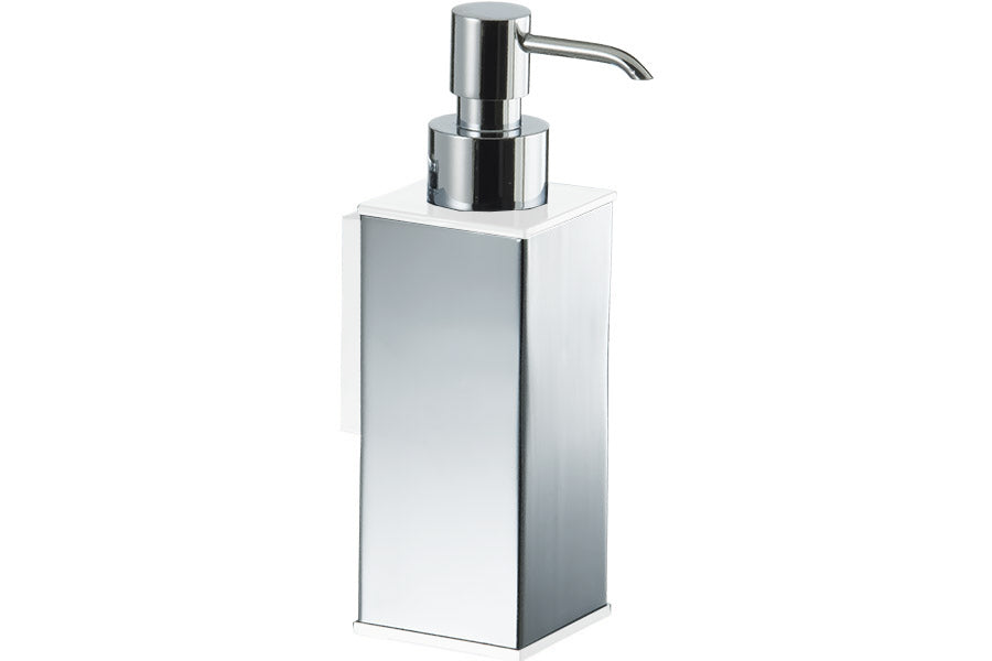 WALL SOAP DISPENSER SQUARE - CHROME/WHITE
